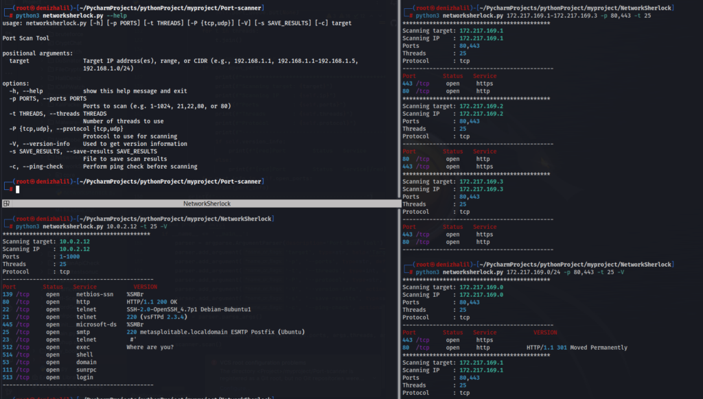 NetworkSherlock Porwerfull Port Scanning DenizHalil
