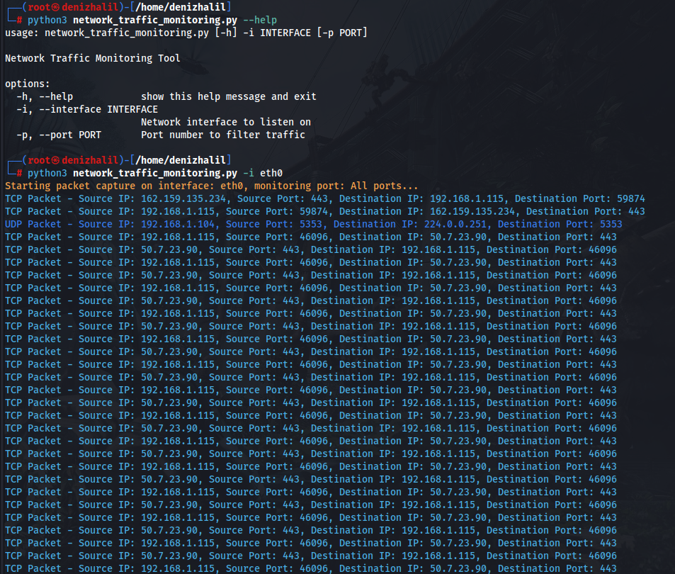 Network Traffic Monitoring and Analysis with Scapy