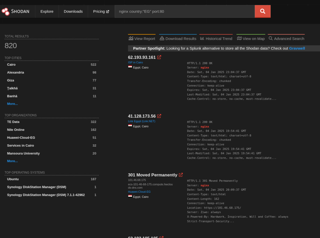 shodan Combining Filters