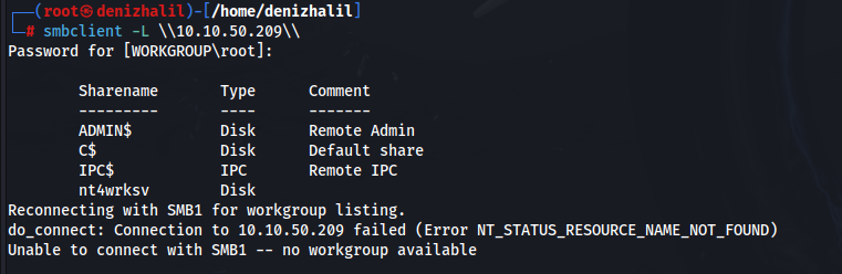 tryhackme smbclient  relevant