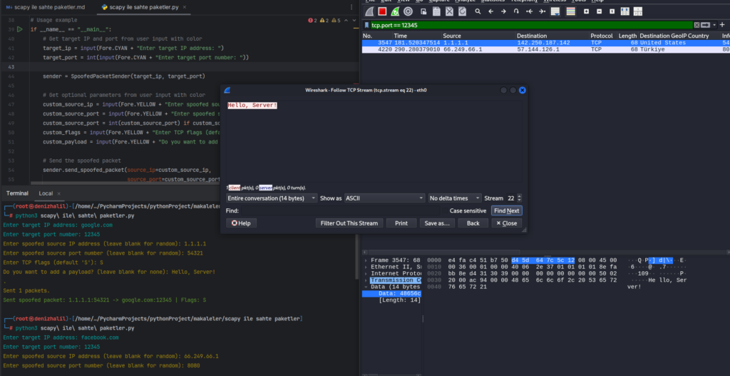Spoofing Packets with Scapy