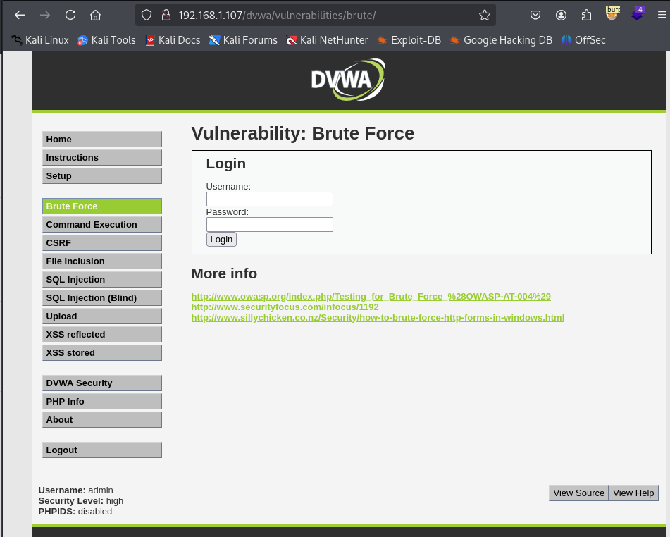 burp suite website
Brute Force with Burp Suite