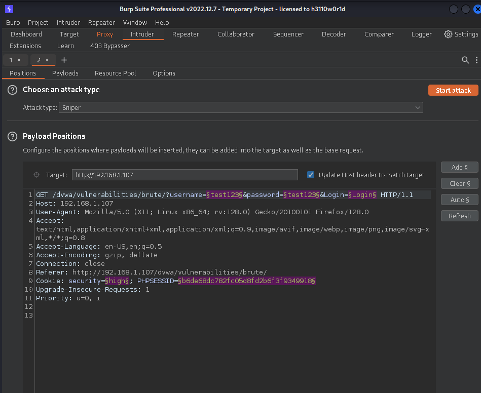 burp suite intruder
Brute Force with Burp Suite