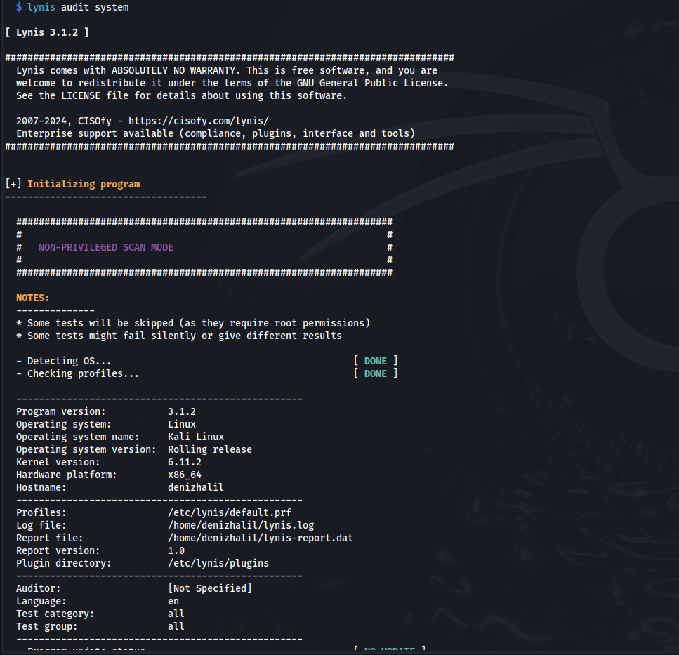 Linux security with Lynis
