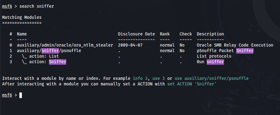 Password Sniffing with Msfconsole