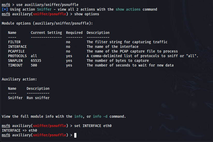 Password Sniffing with Msfconsole