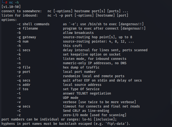 Netcat (nc) Commands Cheat Sheet