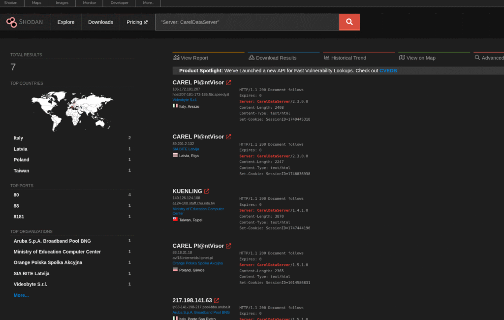 Critical Infrastructure Discovery with Shodan Dorks